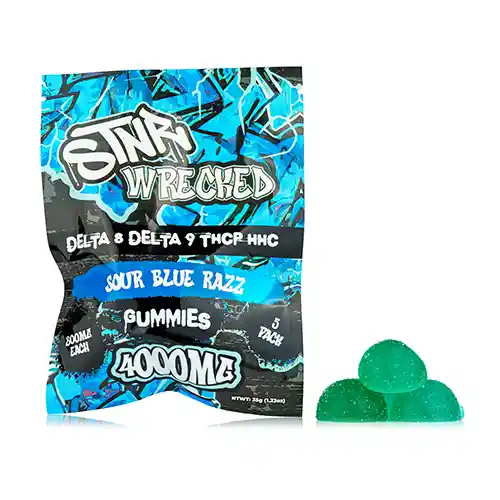 Sour Blue Razz Wrecked Gummies 4000mg